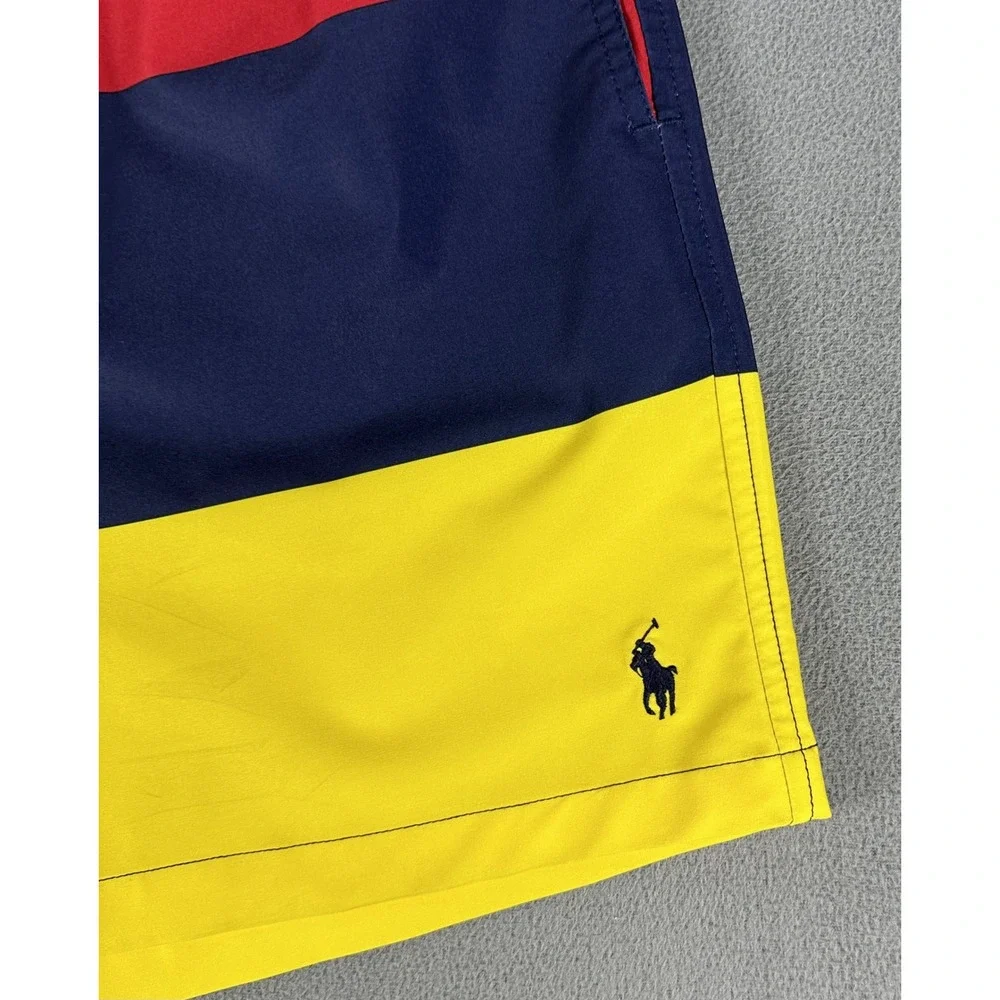 Polo Ralph Lauren Swim Trunks Shorts Large Blue Yellow Beach Volleyball Colorful